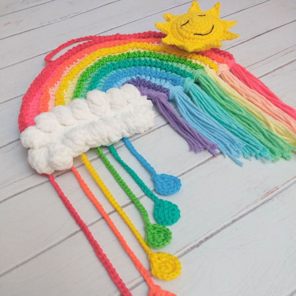 wall hanging rainbow crochet pattern