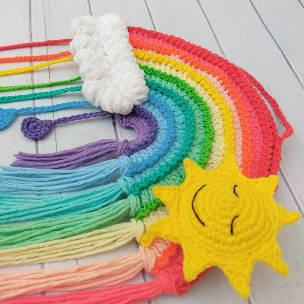 wall hanging rainbow crochet pattern
