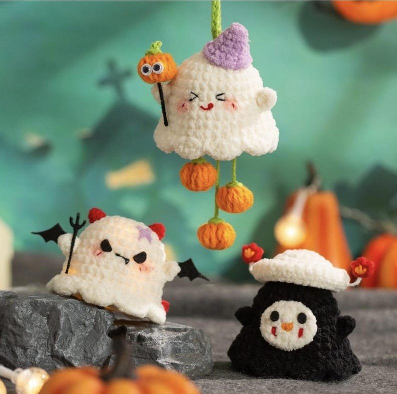 6in1 crochet halloween ghost pattern