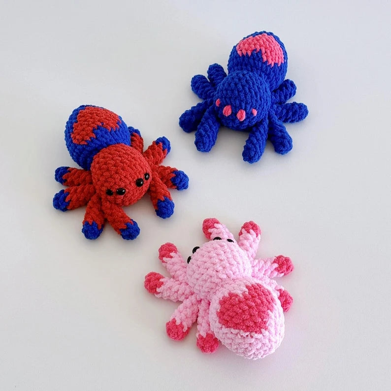 no-sew 3in1 spider plushies crochet pattern