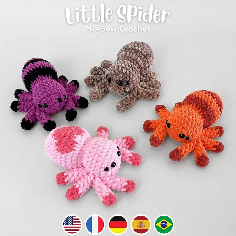 no-sew 3in1 spider plushies crochet pattern
